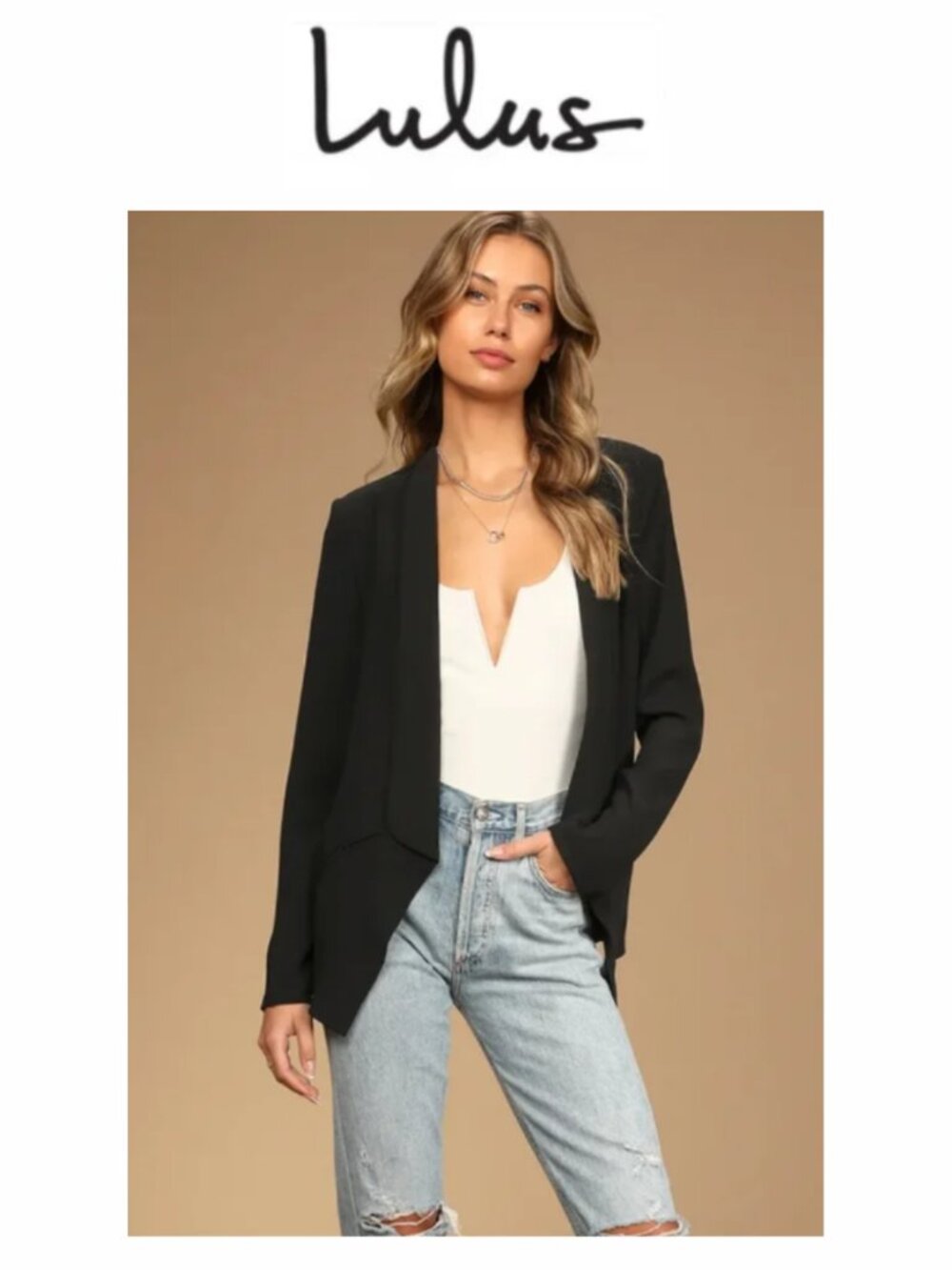 Lulus black open front blazer jacket (Size S) - Picture 1 of 1